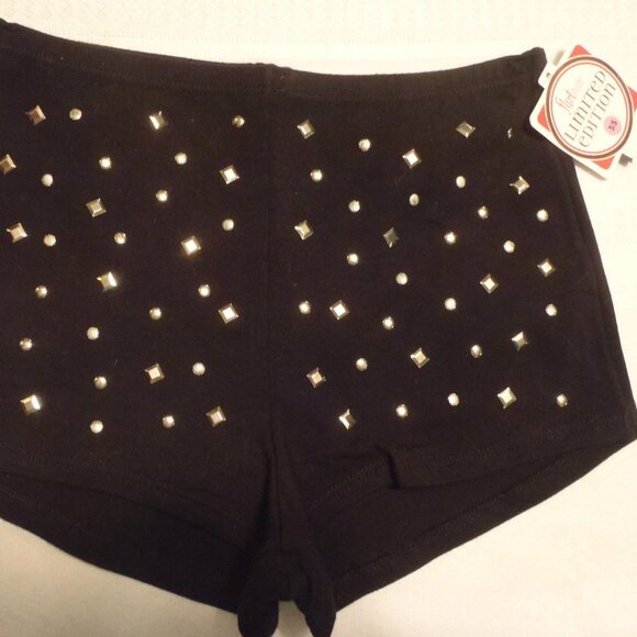 FLIRTITUDE Size 5 Small Black Rhinestud Cotton Spandex Brief Panty NWT - Picture 1 of 2